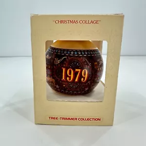 1979 Hallmark Tree-Trimmer Collection Glass Ornament Christmas Collage Season's - Picture 1 of 16