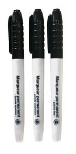 Marker Permanent Black 3 Tips Various - Picture 1 of 2