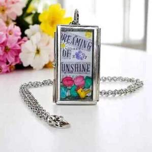 Dreaming of Sunshine Shadowbox Pendant Necklace, Inspirational Jewelry,Whimsical - Picture 1 of 6