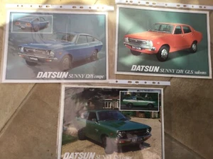 Datsun Sunny brochures 120y Coupes, GLS Saloons in VG C with Bi13 - Picture 1 of 4
