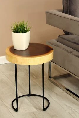 18" Tall Wooden Side End Table Stool Night Display Wood Stand Accent Bar WST-IR1 - Image 1 of 4