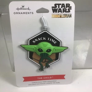 Hallmark 2021 Star Wars Mandalorian Grogu The Child 3-D Ornament Frog Snack Time - Picture 1 of 3