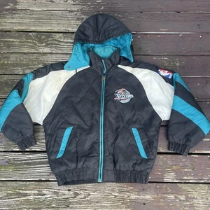 Vintage 90s Pro Player Detroit Pistons NBA Quilted Puffer Jacket Men's Large - Picture 1 of 11