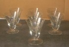 Lot de 7 Verres en forme de coupe à glace avec motifs floral