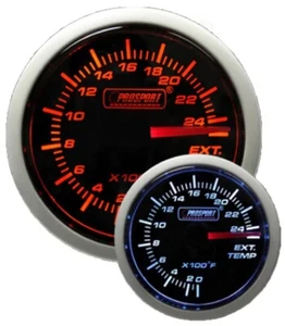 EGT Pyrometer Gauge-Amber/ White 52mm 2 1/16" W/ Temperature probe - Picture 1 of 3