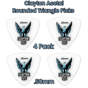 Clayton Acetal Rounded Triangle Guitar Picks .50mm 4 Picks - Picture 1 of 5