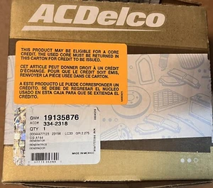 ACDelco Gold 334-2318 Reman Alternator fits 90-95 Chevrolet Corvette 5.7L-V8 ^ - Picture 1 of 1