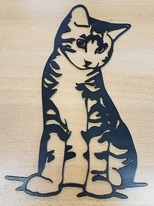Kitty Cat metal wall art plasma cut decor cat gift idea - Picture 1 of 1