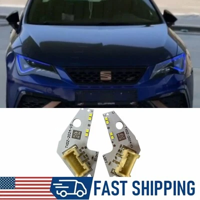BLUE ANGEL EYE DRL LED BOARDS FOR Seat Leon Cupra 2017 2018 2019 2020 HEADLIGHT - Image 1 of 4