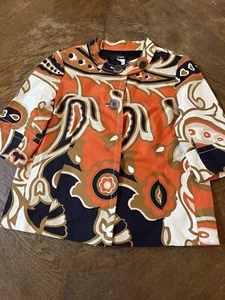 J Crew Fall Vintage Jacket Ladies Sz. 4 Printed Cotton  - Picture 1 of 4