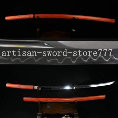 ESPADA JAPONESA SAMURAI SHIRASAYA KATANA ARCILLA TEMPLADO HOJA UNOKUBI-ZUKURI Foto 1 de 4