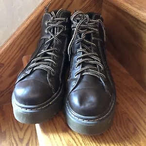 VTG LOWER EAST SIDE Y2K 1990'S LACE UP WOMENS 9.5 ANKLE BOOTS BROWN LUG SOLE - Picture 1 of 15