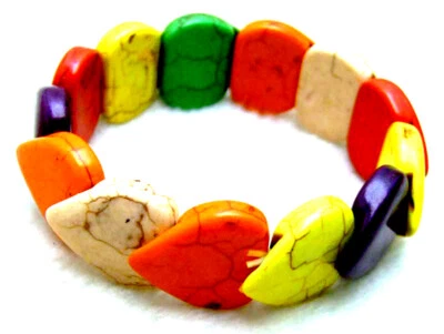 20mm Heart Natural Multicolor Double Holes Turquoise Bracelet for Women Jewelry - Image 1 of 3