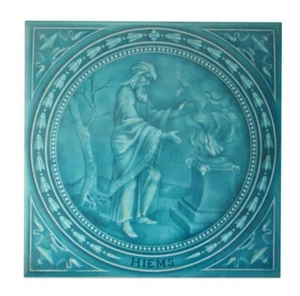 Britischer Jugendstil Vintage Keramikfliese seltene Reproduktion Majolika europäisch UK - Bild 1 von 24