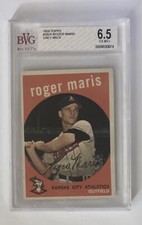 1959 Topps Baseball Roger Maris Kansas City Athletics Card #202 BVG 6.5