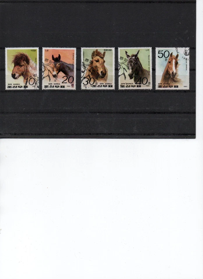 COREE 1991 série de 5 timbres équidés - Photo 1/1
