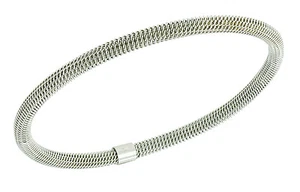S. Michael Designs Stainless Steel Beaded Mesh 4.5MM Bangle - Fits 7 1/2" - Picture 1 of 1