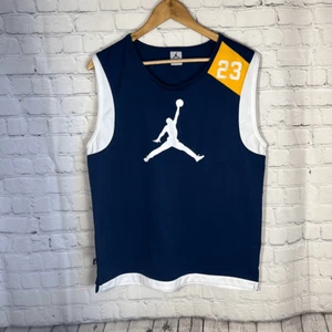 Jordan Jumpman Youth Basketball Jersey size L Large Sleeveless Jump Man 23 Blue - Picture 1 of 7