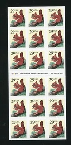 2489 2489a Red Squirrel Booklet of 18 29¢ Stamps MNH Never Folded D22211 - Picture 1 of 4