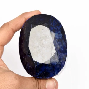 1400 Ct. Zafiro azul natural suelto, piedra preciosa certificada de corte ovalado coleccionable - Imagen 1 de 4