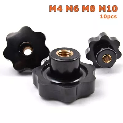 10Pcs Through Hole Brass Female Thread Clamping Nuts Knob Handle M4 M6 M8 M10 - Image 1 of 4
