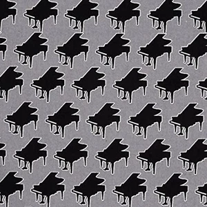 Perfect Pitch Pianos Gray 100% Cotton Fabric by The Yard - Picture 1 of 1