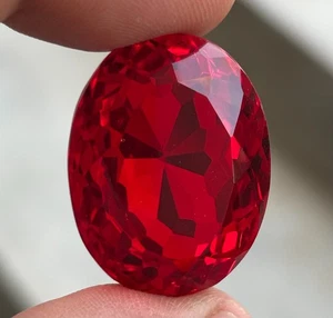 Natural 87 Ct Certified Blood Red Ruby Oval Cut Loose Flawless Gemstone BIG SIZE - Picture 1 of 10