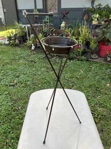 Vintage seltener Outdoor Aschenbecher aus Metall mit Atomstativständer - Bild 1 von 7