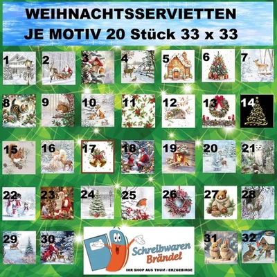 WEIHNACHTSSERVIETTEN - SERVIETTEN - WEIHNACHTEN - WINTER - 20 STÜCK - AMBIENTE - Bild 1 von 4