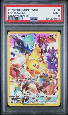 PSA 9 Pokémon Pikachu Crown Zenith Secret Rare 160/159 Alt Full Art SWSH 2023 MT - Image 1 of 2
