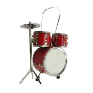 Miniature Drum Set Musical Instrument Realistic Ornament Musician/Drummer Gift - Picture 1 of 2