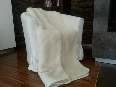 Wolldecke Kaschmir Prestige Naturhaardecke Wohndecke Kuscheldecke- Ecru - Bild 1 von 4