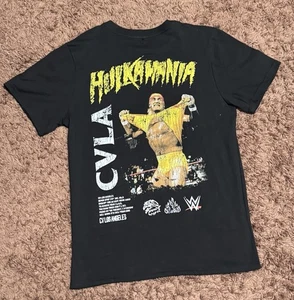 Hulkmania WWE Shirt Small Black Yellow CV Los Angeles NWOT 100% Cotton NEW - Picture 1 of 11