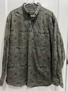 WOOLRICH Vintage 90s Aztec Southwestern Wolf Button Down Shirt SIZE XL Pre Loved - Picture 1 of 10