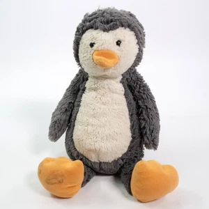 Jellycat Bashful Penguin 9" Medium Plush Gray Orange White Stuffed Animal Rare - Picture 1 of 10
