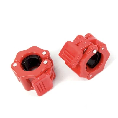 Spinlock Collars – Pair of Barbell/Dumbbell Clips 25mm (1") standard bars, Red 1 - Image 1 of 4