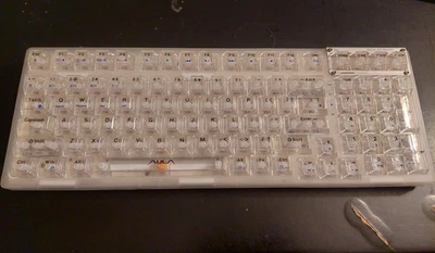 Teclado mecánico transparente Aula F98 intercambiable en caliente inalámbrico cristal lubricado lineal Foto 1 de 4