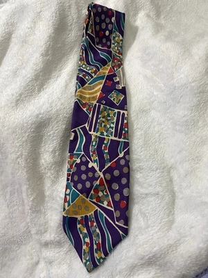 Подлинный Enzo Bertazzio галстук мужской галстук 100% шелк Италии геометрический новый - Изображение 1 из 4