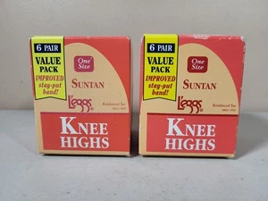 Leggings hasta la rodilla nailon bronceado talla única 2 cajas - 12 en total - Imagen 1 de 5