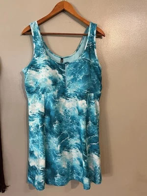 Vestido de baño tórrido azul y blanco con cremallera de una pieza estilo mameluco talla 3 X  Foto 1 de 4