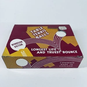 Vintage Windsor Victor England Table Tennis Balls Ping Pong Full Box NOS NIB New - Picture 1 of 10