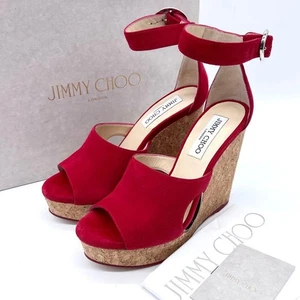 Jimmy Choo Open-Toe Keilsandaletten in Wildleder und Kork Gr.7 Top Zustand - Bild 1 von 18