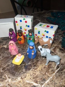 Vintage Avon 1993 Kids My First Christmas Story Krippe 9 Figuren Set  - Bild 1 von 1