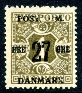 Denmark 1918 Definitive 27o/1o Olive Perf 14x14½ Scott #145 Variety Mint K618 - Picture 1 of 6