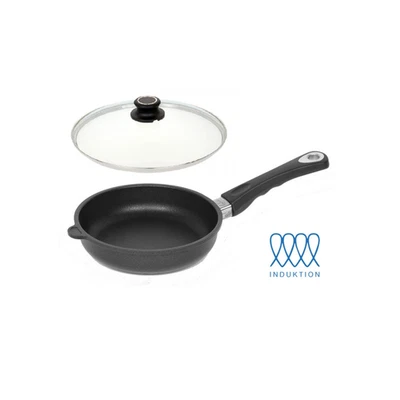 Padella Piatta In Ghisa Ø28Cm Induzione Con Manico Rimovibile E Coperchio - Immagine 1 di 4