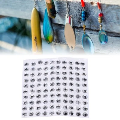 (Argento) 100pz Esca da Pesca 3D Occhi Ovali Realistica Artificiale Finta Pesca E GF - Immagine 1 di 4