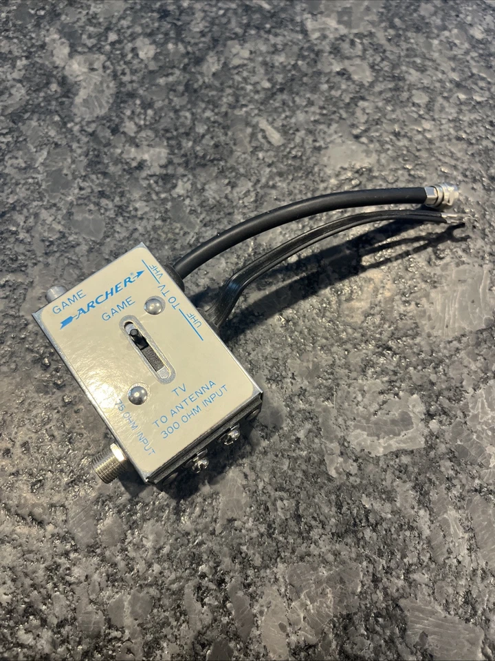 Vintage Archer Game to TV Antenna VHF UHF Switch Box Switcher Adapter Atari - Image 1 of 1