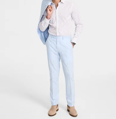 Pantalones de traje de lino ajustados Bar III para hombre precio de venta sugerido por el fabricante 135 USD Foto 1 de 3