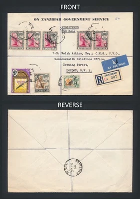 1964 ZANZÍBAR CUBIERTA CORONEL HAWKINS ENTREGA JAMHURI Foto 1 de 4
