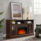 Farmhouse 23" Electric Fireplace TV Stand for 60 65 inch TV Rustic Media Console